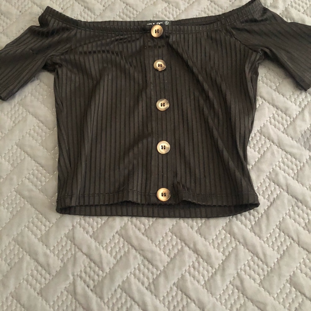 Off the shoulder black top